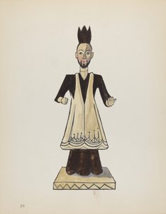 Deska 39: Saint John Nepomuk: Z portfolia "Španělské koloniální návrhy Nového Mexika" od American 20th Century