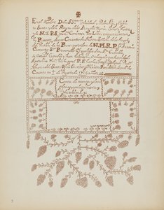 Talíř 3: Pecos Book of Visits: Z portfolia „Španělské koloniální návrhy Nového Mexika“ od American 20th Century