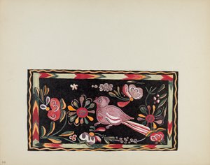 Talíř 44: Design malované truhly: Z portfolia "Španělské koloniální návrhy Nového Mexika" od American 20th Century