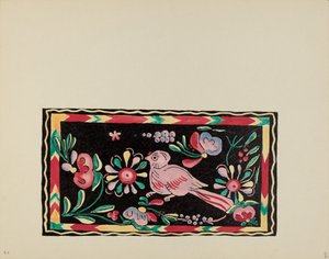Talíř 44: Malované vzory truhly: Z portfolia "Španělské koloniální návrhy Nového Mexika" od American 20th Century