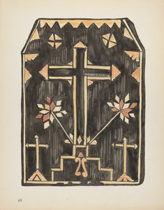 Talíř 46: Design slaměné nášivky: Z portfolia "Španělské koloniální návrhy Nového Mexika" od American 20th Century