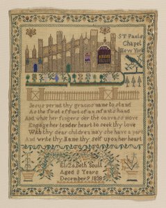 Sampler od American Elizabeth Scull