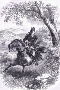 Útěk Benedicta Arnolda, ilustrace z Cassells History of the United States vydané Cassell, Petter & Galpin, kolem roku 1900 (litho)