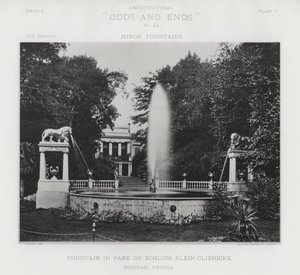 Fontána v parku zámku Klein-Glienicke, Postupim, Prusko (černobílá fotografie) od American Photographer (after)