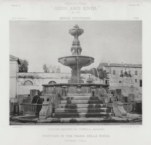 Fontána na náměstí Piazza Della Rocca, Viterbo, Itálie (černobílá fotografie) od American Photographer (after)