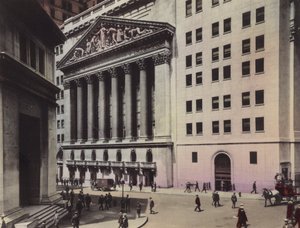 New York: JP Morgan and Co; Newyorská burza (foto) od American Photographer (after)