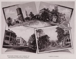 Bethel starého námořníka; Nádrž; První africká baptistická církev; Hardee Residence; První bílá baptistická církev; Whitaker Street a knihovna Georgijské historické společnosti; Liberty Street (černobílá fotografie) od American Photographer (after)