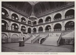 Philadelphia: Central Court and Stairways, Drexel Institute (černobílá fotografie) od American Photographer (after)