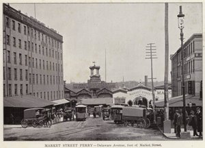 Philadelphia: Market Street Ferry, Delaware Avenue, úpatí Market Street (černobílá fotografie) od American Photographer (after)