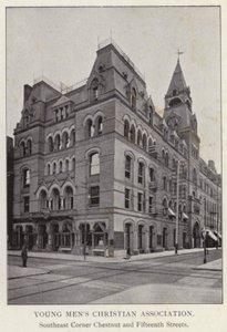Philadelphia: Křesťanské sdružení mladých mužů, Southeast Corner Chestnut a Fifteenth Streets (č/b foto) od American Photographer (after)