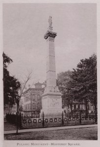 Pulaski Monument, Monterey Square (černobílá fotografie) od American Photographer (after)