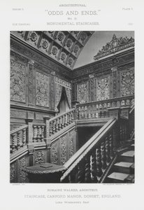 Schodiště, Canford Manor, Dorset, Anglie (černobílá fotografie) od American Photographer (after)