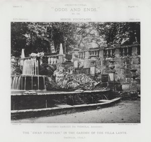 "Labutí fontána," v zahradě Villa Lante, Bagnaia, Itálie (černobílá fotografie) od American Photographer (after)