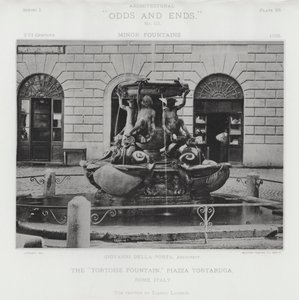 "Želví fontána," Piazza Tortaruga, Řím, Itálie (černobílá fotografie)