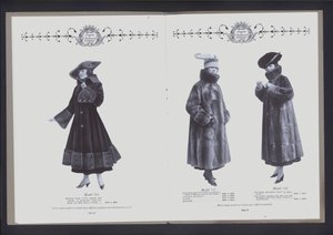 Dvoustránka z The Theatre of Fur Fashion (č/b foto) od American Photographer (after)