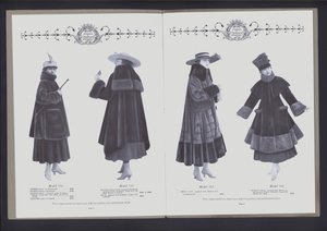 Dvoustránka z The Theatre of Fur Fashion (č/b foto) od American Photographer (after)