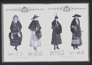 Dvoustránka z The Theatre of Fur Fashion (č/b foto) od American Photographer (after)