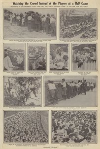 Sledování davu místo hráčů při míčové hře (černobílá fotografie) od American Photographer (after)