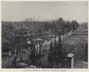 Krásná rezidenční čtvrť na Washington Heights (černobílá fotografie) od American Photographer