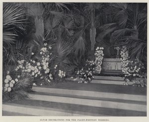 Výzdoba oltáře pro svatbu Paget-Whitney (černobílá fotografie) od American Photographer