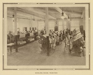 Amoskeag Manufacturing Company: Burling Room, Worsted (čb fotografie) od American Photographer