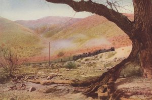 Výstup na průsmyk Cajon Pass, Kalifornie (kolorovaná fotografie) od American Photographer
