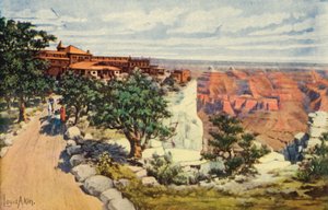 Hotel El Tovar na okraji, Národní park Grand Canyon (barevné foto) od American Photographer