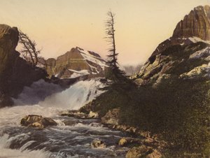 Národní park Glacier: McDermott Falls a Gould Mountain (barevné foto) od American Photographer