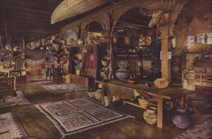 Interiér indiánské budovy, Albuquerque, Nové Mexiko (kolorovaná fotografie) od American Photographer