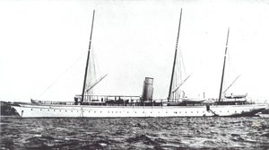 Luxusní jachta Johna Astora, kolem roku 1910 (černobílá fotografie) od American Photographer