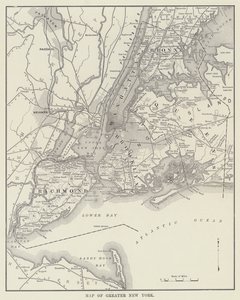 Mapa Velkého New Yorku (černobílá fotografie) od American Photographer
