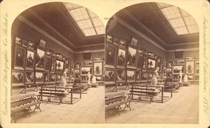 Pamětní síň, Americké oddělení, Mezinárodní výstava k 100. výročí založení USA v roce 1876, Filadelfie (stereoskopický snímek) od American Photographer