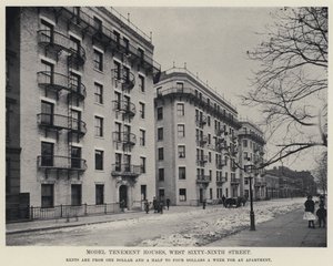 Modelové nájemní domy, West Sixty-Ninth Street (černobílá fotografie) od American Photographer