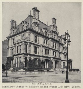 Severovýchodní roh Sedmdesáté osmé ulice a Páté Avenue (černobílá fotografie) od American Photographer