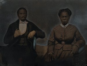 Portrét muže a ženy, 60. léta 19. století (fotografie) od American Photographer