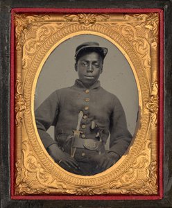 Portrét vojáka,c. 1863 (foto) od American Photographer
