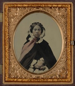 Portrét ženy, pravděpodobně Josephine Folks,c. 1860 (foto) od American Photographer