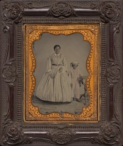 Portrét ženy a chlapce,c. 1863 (foto) od American Photographer