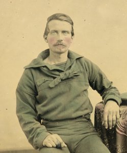 Portrét námořníka v unijní uniformě, kolem roku 1861 (foto typu béžová)