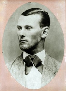 Portrét zločince Jesseho Jamese (1847-1882) krátce před jeho smrtí. Fotografie 1882. od American Photographer