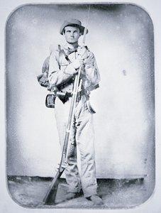 Vojín Thomas Taylor, voják Konfederační armády (černobílá fotografie) od American Photographer
