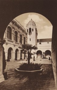 San Diego: Patio of Southern California Counties Building, Panama-California Exposition (čb fotografie) od American Photographer