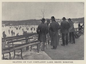 Bruslení na jezeře Van Cortlandt, Bronx Borough (č/b foto) od American Photographer