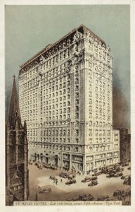 Hotel St Regis, East 55th Street a roh 5th Avenue, New York, USA (kolorovaná fotografie) od American Photographer