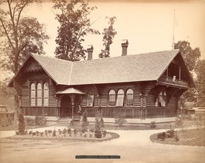 Swedish School House, Centennial Exposition, Philadelphia, 1876 (stříbrný tisk z alba) od American Photographer