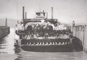 Contra Costa Ferry, kolem roku 1920 (černobílá fotografie) od American Photographer