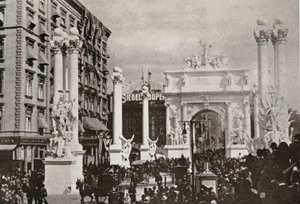 Dewey Arch před hotelem Fifth Avenue na 23rd St., New York City, oslavující vítězství nad Španělskem, 1899 od American Photographer