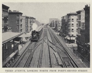 Third Avenue, při pohledu na sever z ulice Forty-Second Street (černobílá fotografie) od American Photographer