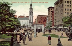 Tremont Street a Park Street Church, Boston, Massachusetts (barevné foto) od American Photographer