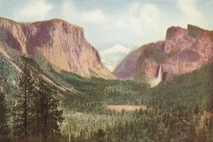 Yosemite Valley, Kalifornie, celkový pohled z Artists Point (barevné fotografie) od American Photographer